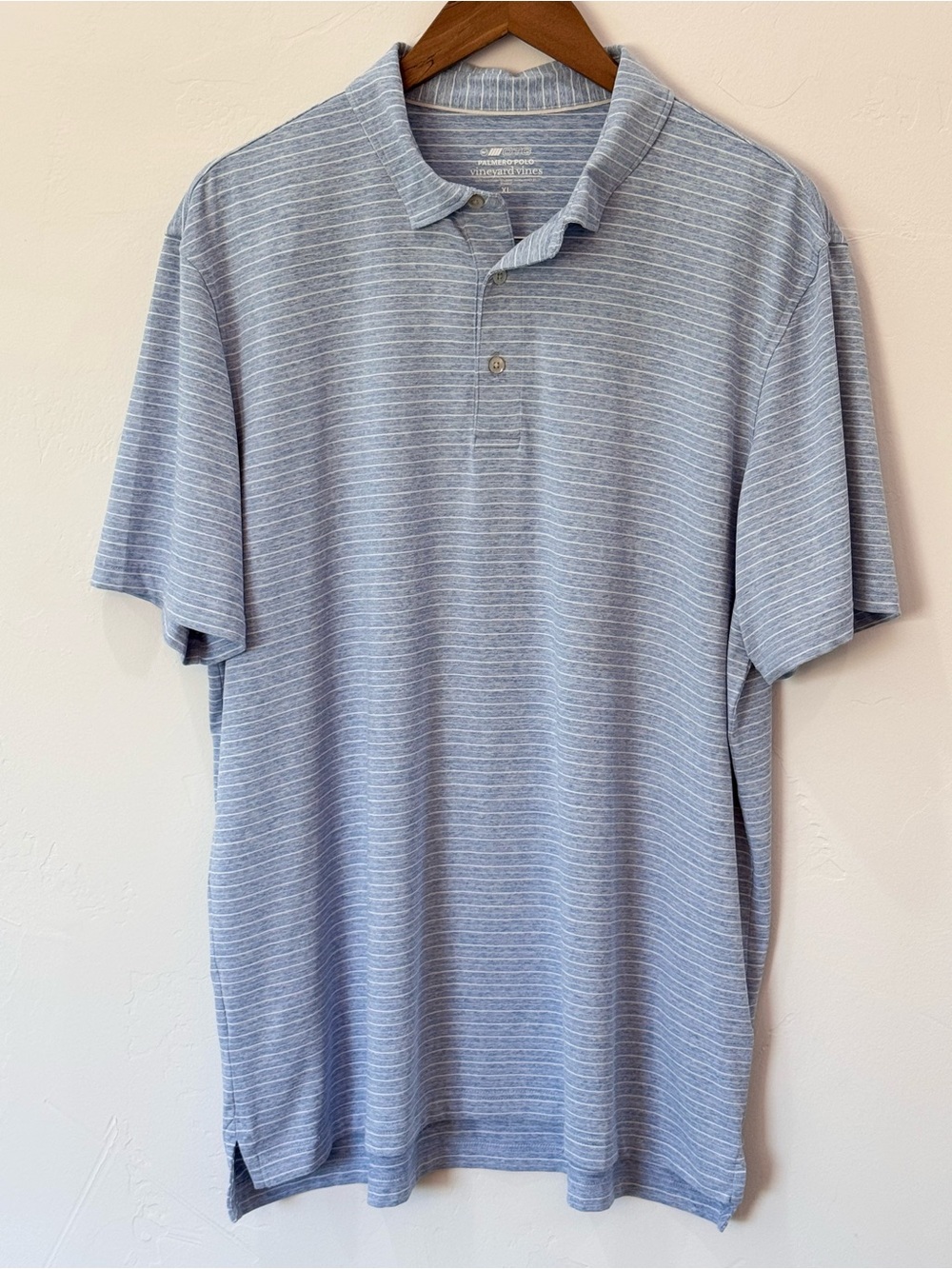 Vinyard Vines Palmero Polo OTG Golf Performance Blue/White Striped Polo Mens XL